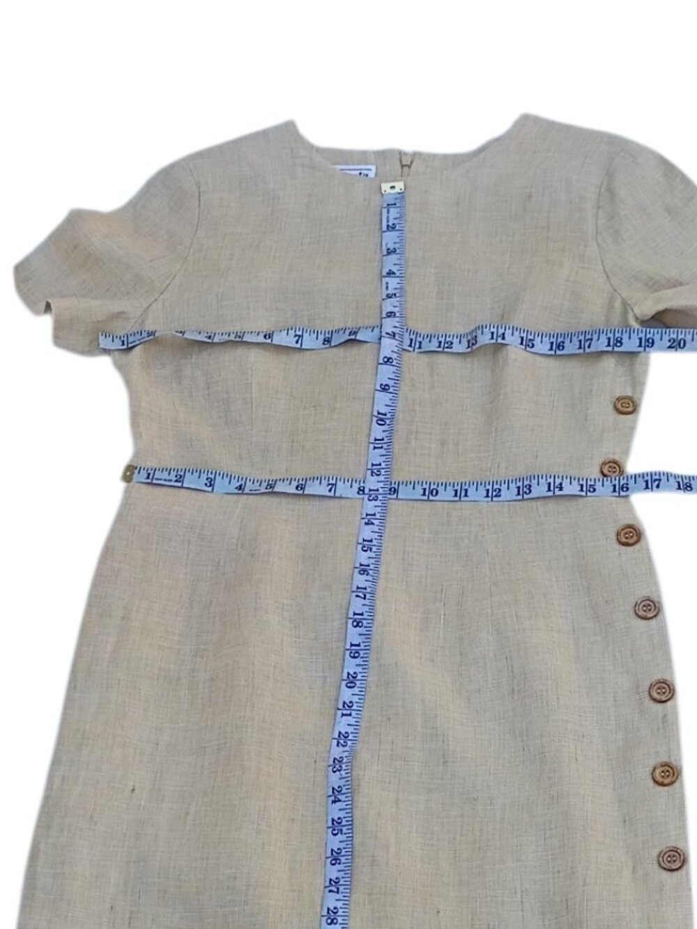 Talbots vintage wheat color linen lined maxi dress sz 6 - Picture 13 of 14